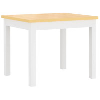 Miniatyr av produktbild för Barnbord och stolar 3 delar vit och beige MDF