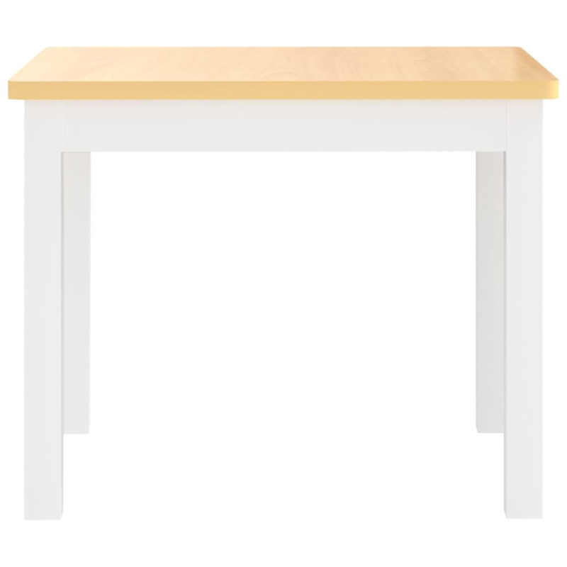 Produktbild för Barnbord och stolar 3 delar vit och beige MDF