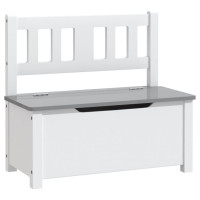 Miniatyr av produktbild för Barnbord och stolar 4 delar vit och grå MDF