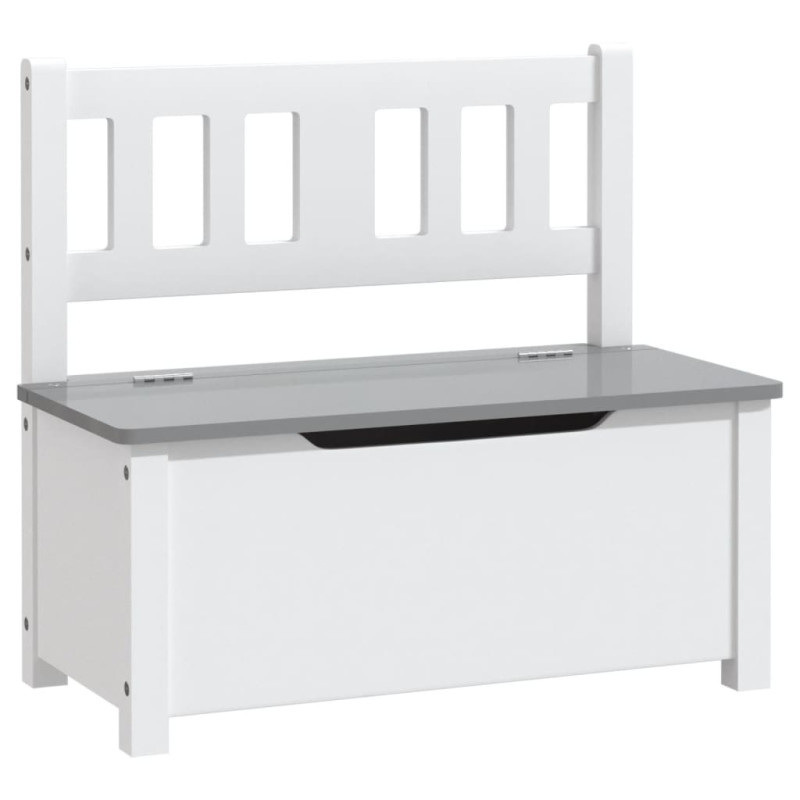 Produktbild för Barnbord och stolar 4 delar vit och grå MDF