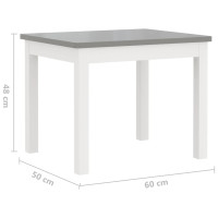 Produktbild för Barnbord och stolar 3 delar vit och grå MDF
