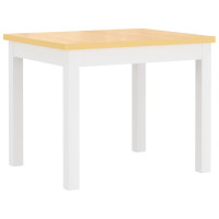 Produktbild för Barnbord och stolar 4 delar vit och beige MDF