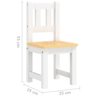 Produktbild för Barnbord och stolar 4 delar vit och beige MDF
