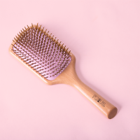 Miniatyr av produktbild för Wooden hairbrush - Pink