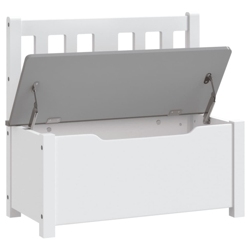 Produktbild för Förvaringsbänk barn vit och grå 60x30x55 cm MDF