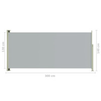 Miniatyr av produktbild för Infällbar sidomarkis 140x300 cm grå