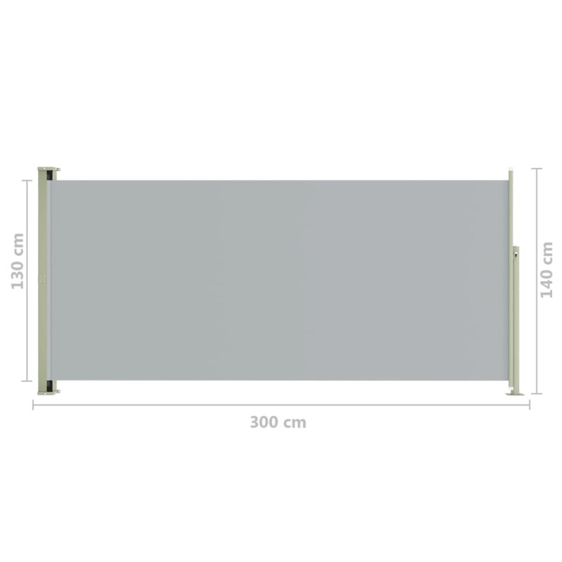 Produktbild för Infällbar sidomarkis 140x300 cm grå