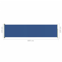 Miniatyr av produktbild för Infällbar sidomarkis 160x600 cm blå