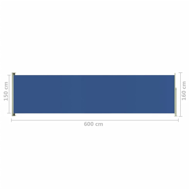 Produktbild för Infällbar sidomarkis 160x600 cm blå