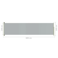 Miniatyr av produktbild för Infällbar sidomarkis 160x600 cm grå
