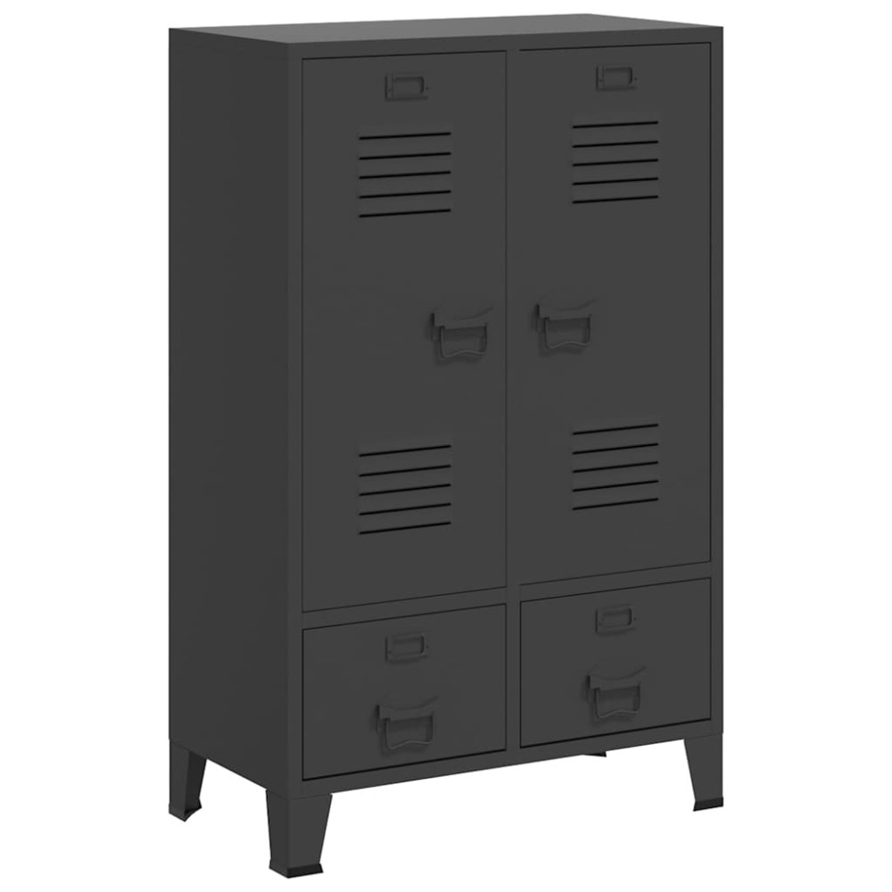 Produktbild för Industriell garderob antracit 67x35x107 cm stål