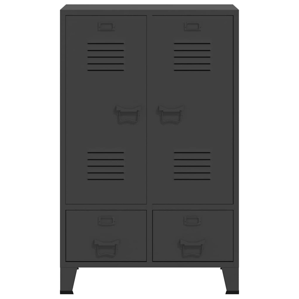 Produktbild för Industriell garderob antracit 67x35x107 cm stål