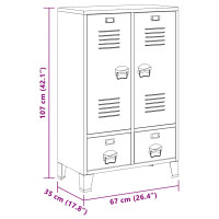 Produktbild för Industriell garderob antracit 67x35x107 cm stål