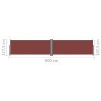 Produktbild för Infällbar sidomarkis 117x600 cm brun