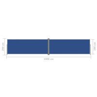 Produktbild för Infällbar sidomarkis 200x1000 cm blå