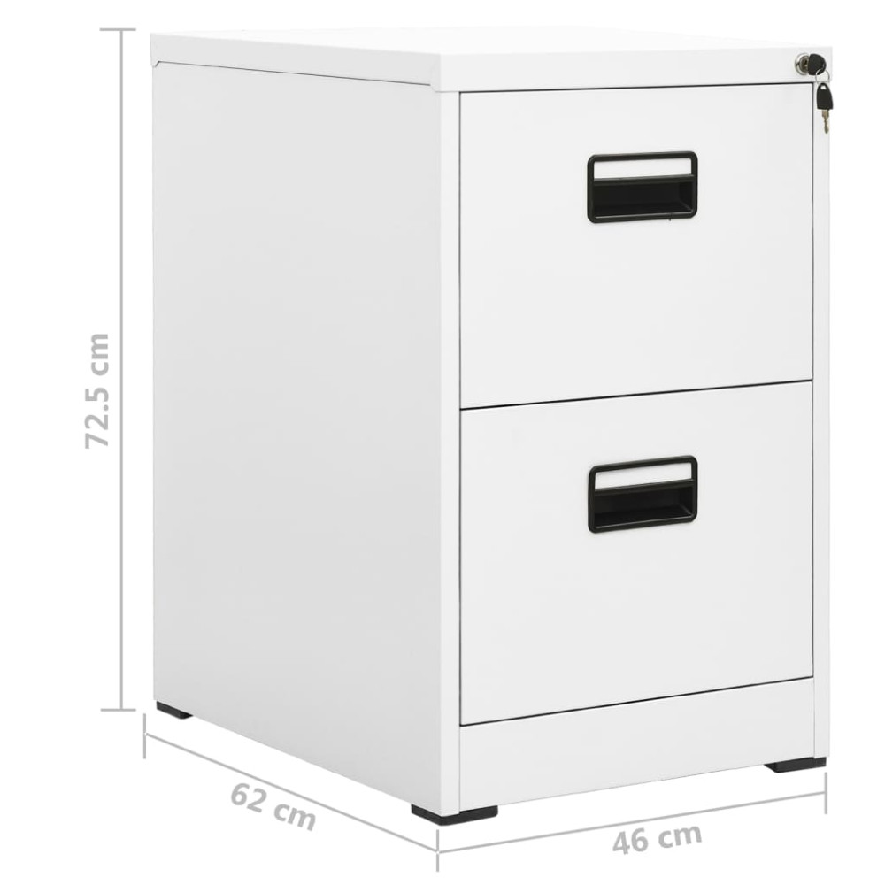 Produktbild för Dokumentskåp vit 46x62x72,5 cm stål