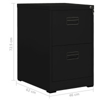 Produktbild för Dokumentskåp svart 46x62x72,5 cm stål