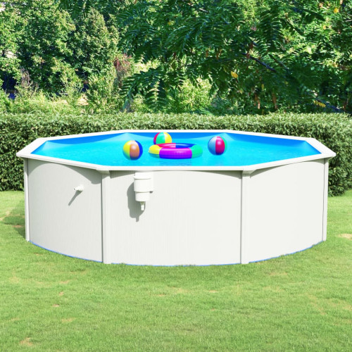 vidaXL Pool med stålväggar 460x120 cm vit