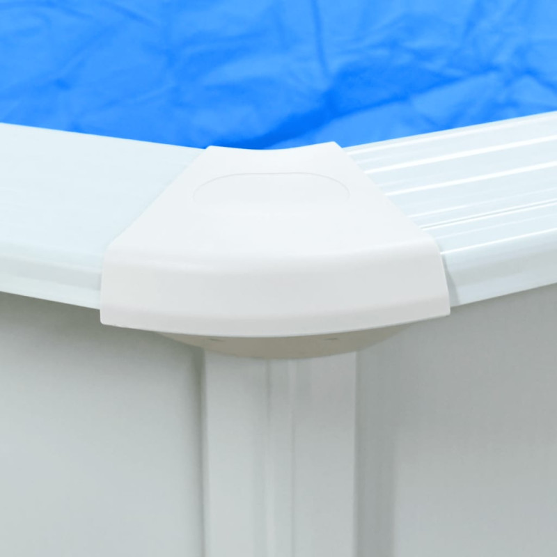 Produktbild för Pool med stålväggar oval 490x360x120 cm vit