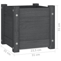 Miniatyr av produktbild för Odlingslåda grå 31x31x31 cm massiv furu