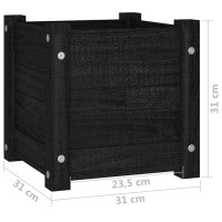 Miniatyr av produktbild för Odlingslåda svart 31x31x31 cm massiv furu