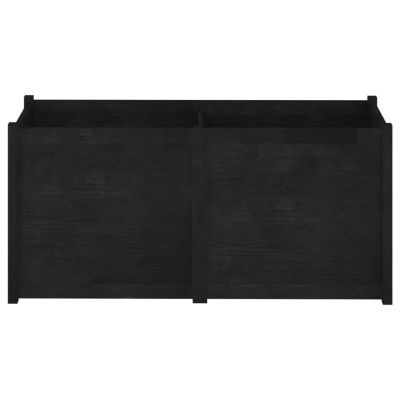 Produktbild för Odlingslåda svart 150x50x70 cm massiv furu