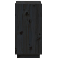 Produktbild för Bokhylla svart 60x35x71 cm massiv furu