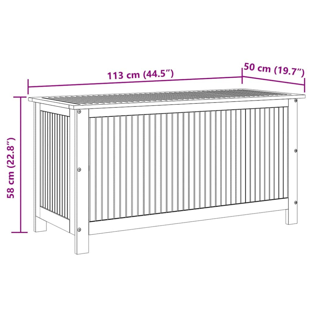 Produktbild för Dynbox 113x50x58 cm massivt akaciaträ