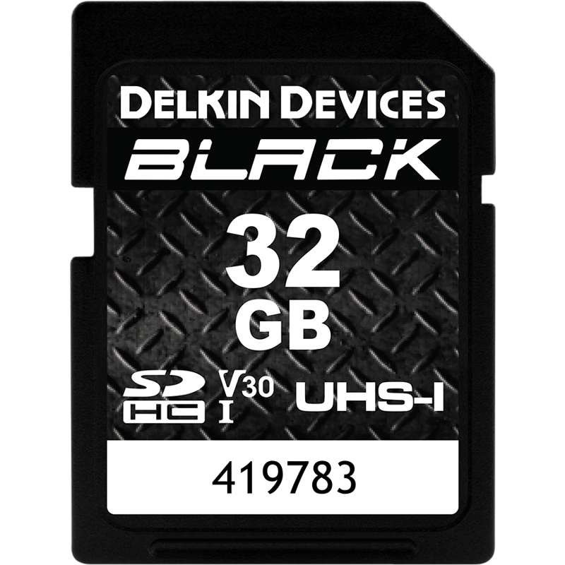 Produktbild för Delkin SDHC BLACK Rugged UHS-I R90/W90 (V30) 32GB