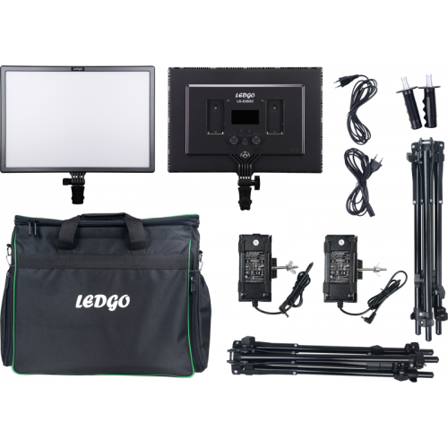 LEDGO Ledgo LG-E268C paket med 2 lampor, stativ & väska