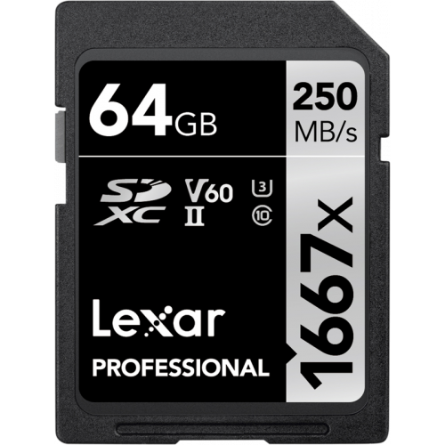 LEXAR Lexar SDXC Pro 1667X UHS-II U3 R250/W120 (V60) 64GB