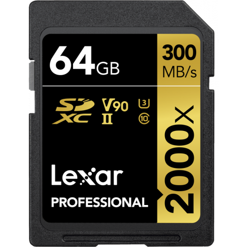 LEXAR Lexar SDXC Pro 2000X UHS-II U3 R300/W260 (V90) 64GB