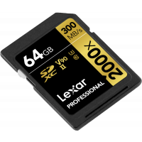 Produktbild för Lexar SDXC Pro 2000X UHS-II U3 R300/W260 (V90) 64GB