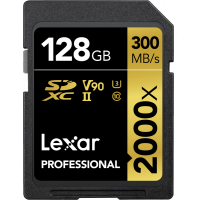 Produktbild för Lexar SDXC Pro 2000X UHS-II U3 R300/W260 (V90) 128GB