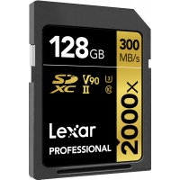 Produktbild för Lexar SDXC Pro 2000X UHS-II U3 R300/W260 (V90) 128GB