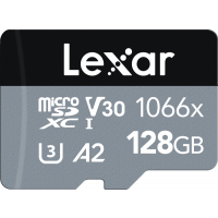 Produktbild för Lexar microSDXC SILVER 1066x UHS-I/U3/A2 R160/W120 (V30) 128GB