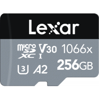 Produktbild för Lexar microSDXC SILVER 1066x UHS-I/U3/A2 R160/W120 (V30) 256GB