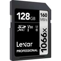 Miniatyr av produktbild för Lexar SDXC Pro 1066x U3 UHS-I R160/W120 (V30) 128GB