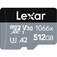 Produktbild för Lexar microSDXC SILVER 1066x UHS-I/U3/A2 R160/W120 (V30) 512GB