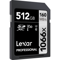 Produktbild för Lexar SDXC Pro 1066x U3 UHS-I R160/W120 (V30) 512GB