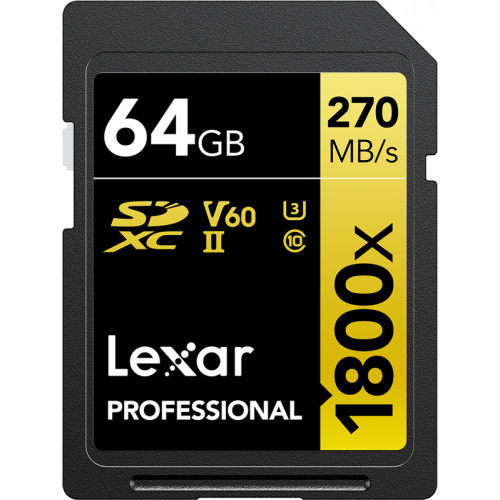 LEXAR Lexar SDXC Pro 1800x U3 UHS-II R280/W210 (V60) 64GB