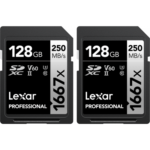 LEXAR Lexar SDXC Pro 1667X UHS-II U3 R250/W120 (V60) 128G - 2pack