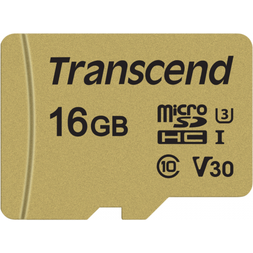 Transcend Transcend Gold 500S microSD w/adp (V30) R95/W60 16GB