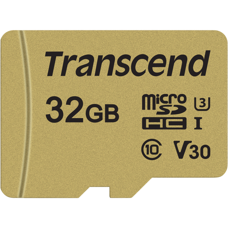 Produktbild för Transcend Gold 500S microSD w/adp (V30) R95/W60 32GB