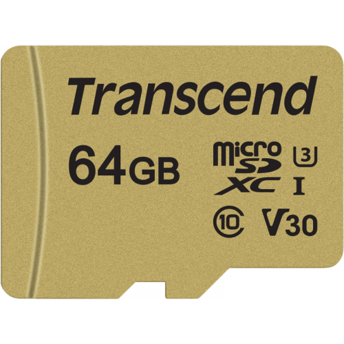 Transcend Transcend Gold 500S microSD w/adp (V30) R95/W60 64GB