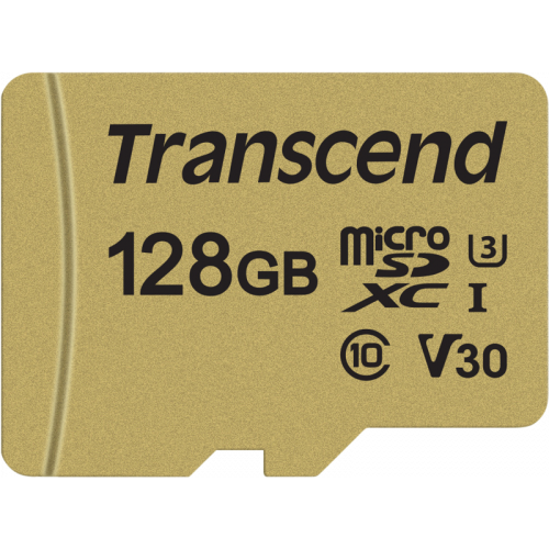 Transcend Transcend Gold 500S microSD w/adp (V30) R95/W60 128GB