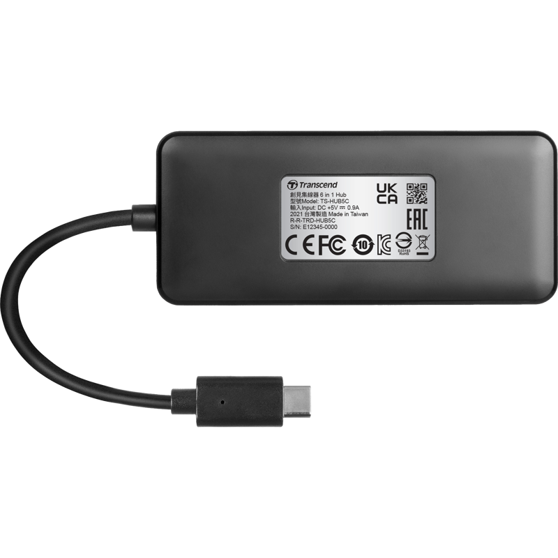 Produktbild för Transcend Cardreader TS-HUB5C 3-port HUB, 1-port PD,SD/microSD (USB-C)