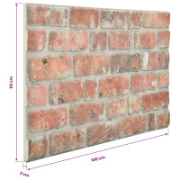 Produktbild för Väggpaneler 10 pcs Röd 100 x 50 cm EPS Skum
