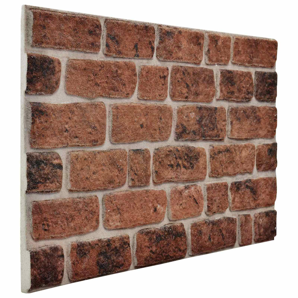 Produktbild för Väggpaneler 10 pcs Brun Tegel 100 x 50 cm EPS Skum