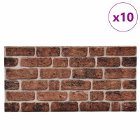 Produktbild för Väggpaneler 10 pcs Brun Tegel 100 x 50 cm EPS Skum